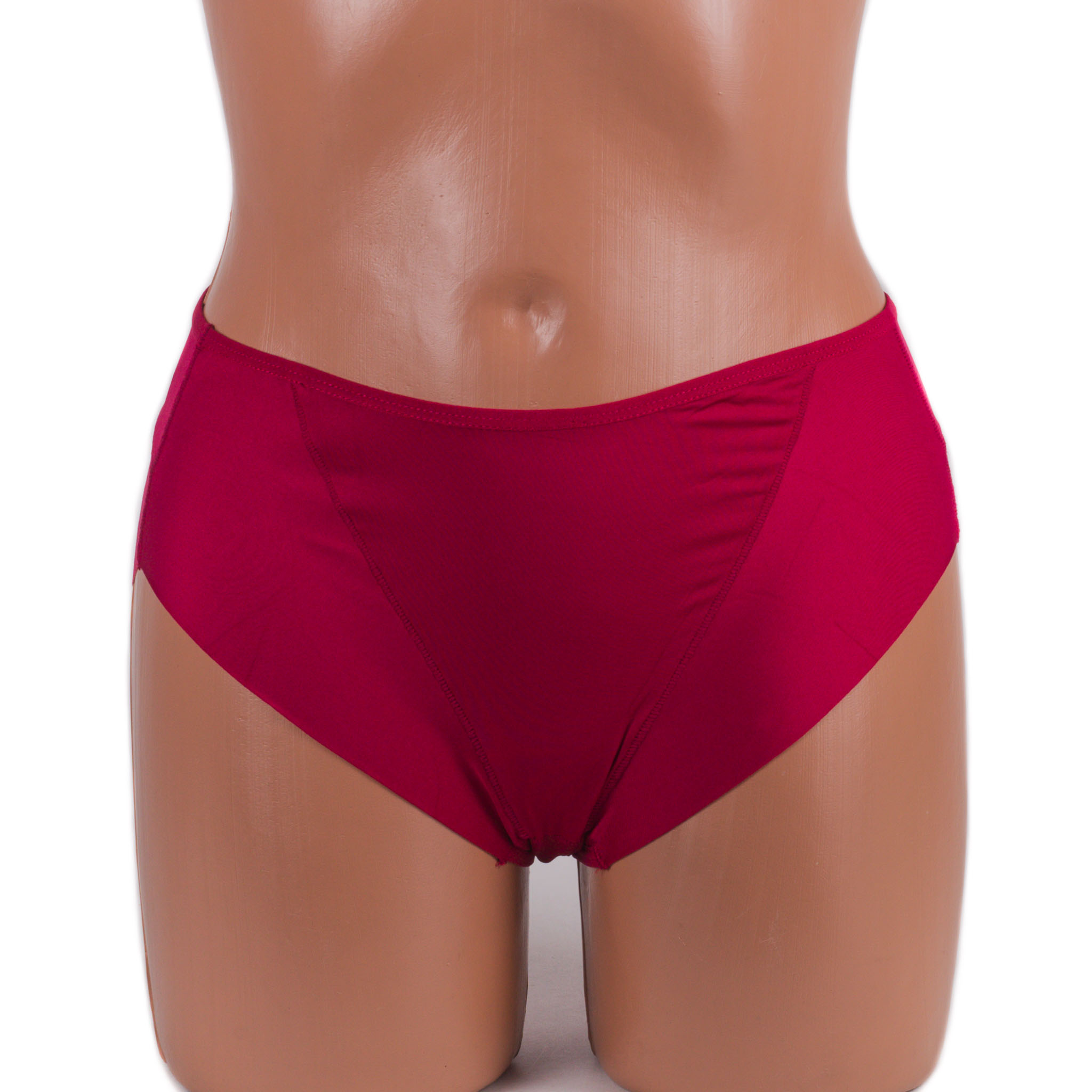 Жіночі коригуючі труси-стрінги мікрофібра з сіткою Lulola 865 бордові k3205-9